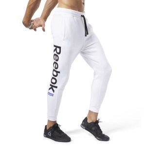 Spodnie Męskie Reebok Training Essentials Logo Jogger Białe PL 47SAQRY